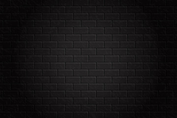 Fototapeta na wymiar Vector realistic black brick wall background for decoration.