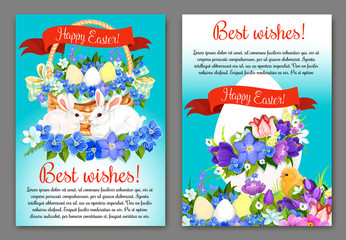 Easter greeting card and poster template design