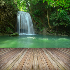 platform beside lake, Tropical forests in Thailand