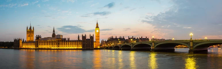 Küchenrückwand glas motiv Big Ben, Parlament, Westminster Bridge in London © Sergii Figurnyi
