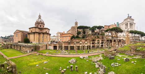 Ancient ruins of forum in Rome