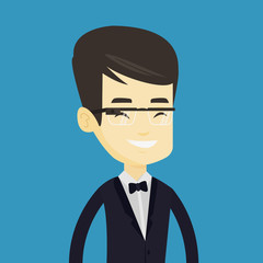 Man wearing smart glass vector illustration.