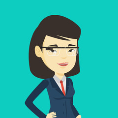 Woman wearing smart glass vector illustration.