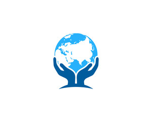 World Care Icon Logo Design Element