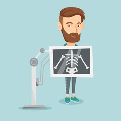 Patient during x ray procedure vector illustration