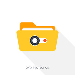 Internet security and data protection concept flat design