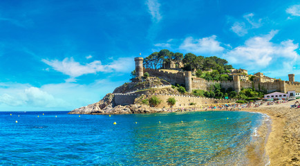 Beach at Tossa de Mar and fortress