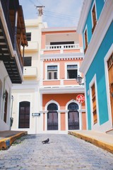 Colorful house facades of Old San Juan, Puerto Rico - obrazy, fototapety, plakaty