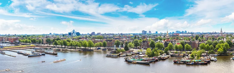 Foto op Aluminium Panoramisch uitzicht over Amsterdam © Sergii Figurnyi
