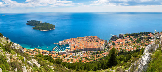 Aerial view of old city Dubrovnik - obrazy, fototapety, plakaty