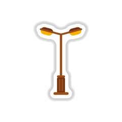 lamp street, electricity industry in paper sticker style