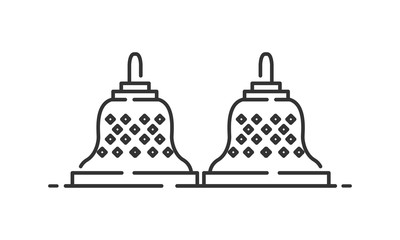 Borobudur historic site, Borobudur heritage site, Borobudur icon vector