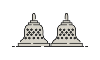 Borobudur historic site, Borobudur heritage site, Borobudur icon vector