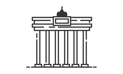 Brandenburg Gate historic site, Brandenburg Gate heritage site, Brandenburg Gate icon vector © hampura