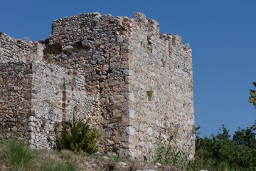 Fototapeta na wymiar medieval castle wall of Alanya