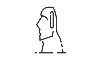 Moai historic site, Moai heritage site, Moai icon vector