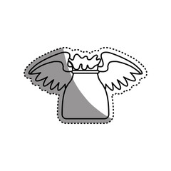 Money bag with wings icon vector illustration graphic design