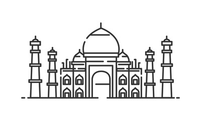 Taj Mahal historic site, Taj Mahal  heritage site, Taj Mahal  icon vector