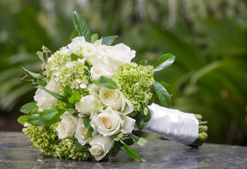 White roses bouquet 