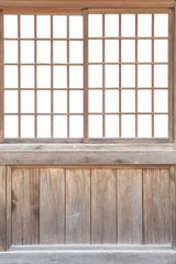 Fototapeta premium Shoji , Traditonal Japanese door , window or room divider consisting of translucent paper over a frame of wood