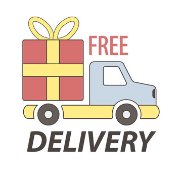 Express free delivery service logo concept vector sign