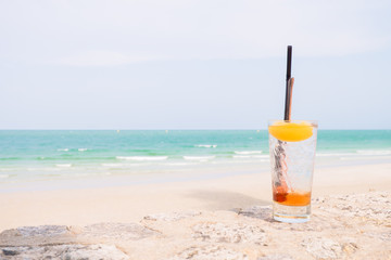 Refreshment drink on the beach