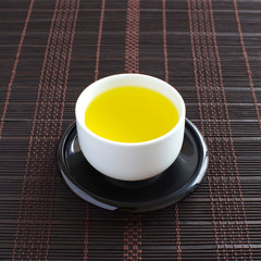 Japanese green tea with white cup of tea