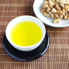 Japanese green tea with white cup of tea