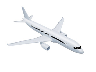 3d illustration of an airplane in perspective view