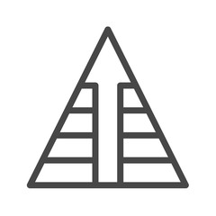 Pyramid with Arrow Thin Line Vector Icon. Flat icon isolated on the white background. Editable EPS file. Vector illustration.