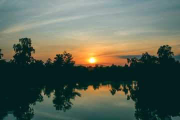 Gold Colour Sunrise in The Morning in Batulicin Tanah Bumbu, South Kalimantan Indonesia