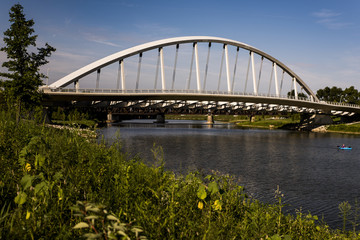 Main Street Inclined Arch Suspension Bridge - Scioto River - Columbus, Ohio