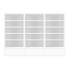 VECTOR: White gray POS POI Outdoor/Indoor 3D Empty Showcase Display on Isolated white background. Mock-up template ready for design.