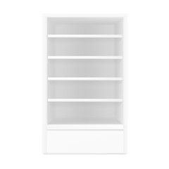 VECTOR: White gray POS POI Outdoor/Indoor 3D Empty Showcase Display on Isolated white background. Mock-up template ready for design.