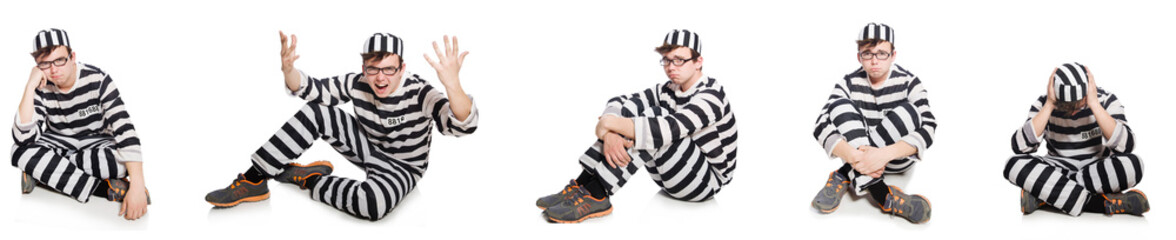 Funny prison inmate in concept