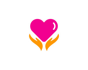 Love Care Icon Logo Design Element