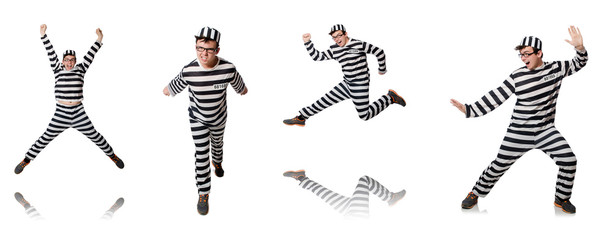 Funny prison inmate in concept