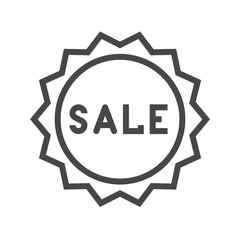 Sale Badge Thin Line Vector Icon. Flat icon isolated on the white background. Editable EPS file. Vector illustration.