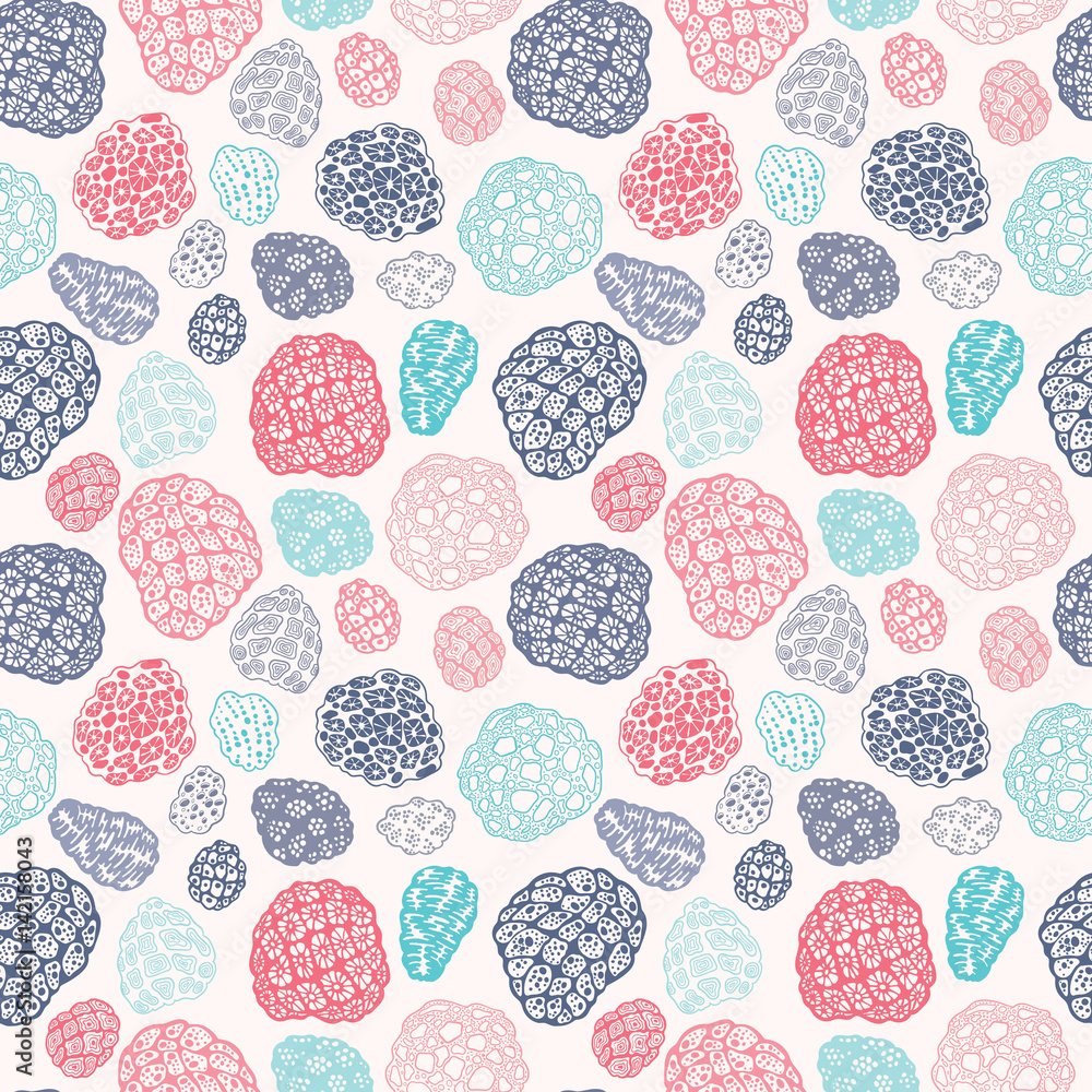 Aufkleber Vector seamless pattern with corals