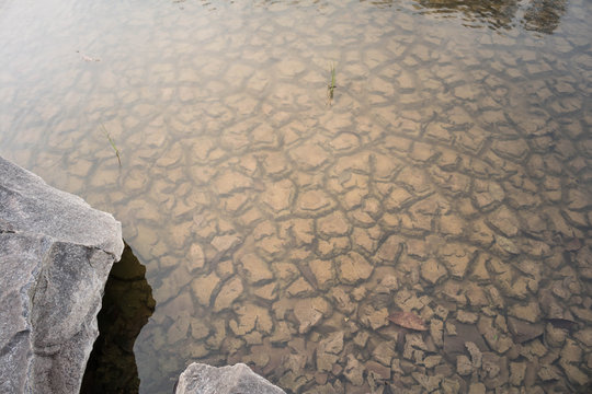 Ground waiting for water to get rid of grought, Drought concept.