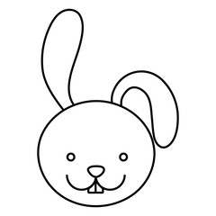 Obraz premium silhouette caricature face rabbit animal vector illustration