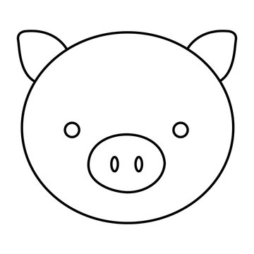 recommend clip art: silhouette face cute pig animal farm icon vector illustration