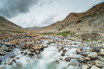 Nice river water flowing through rocks