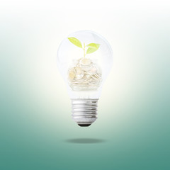 Glowing Light Bulb, business idea concept 

