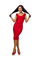 Nice woman model isolated on the white background