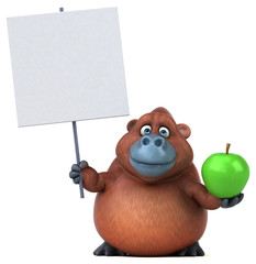 Fun orangoutan - 3D Illustration