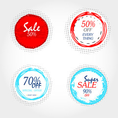 Geometrical social media sale banners and ads, web template collection. Vector illustrations for mobile website posters, email and newsletter designs, promotional material