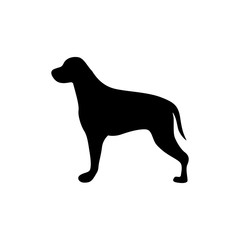 black figure big dog animal vector illustration
