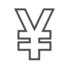 Obraz premium Yen Thin Line Vector Icon. Flat icon isolated on the white background. Editable EPS file. Vector illustration.