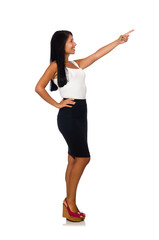 Fototapeta premium Nice woman model isolated on the white background